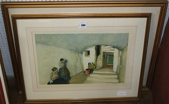 William Russell Flint, Ltd edition lithograph, signed and another(-)